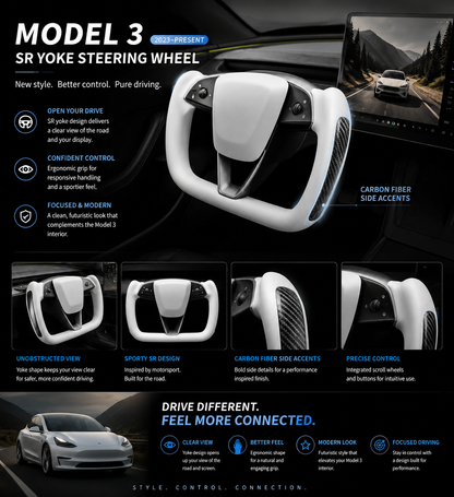 Yoke Steering Wheel for Tesla Model 3 (2023–Present)
