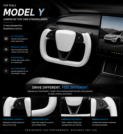 Yoke Steering Wheel for Tesla Model Y (2025+ Juniper)/ Model 3 Highland (2024+))