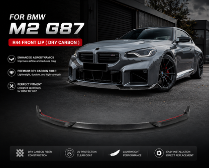 Real dry carbon fiber Front lip splitter R44 Style for BMW M2 (G87)