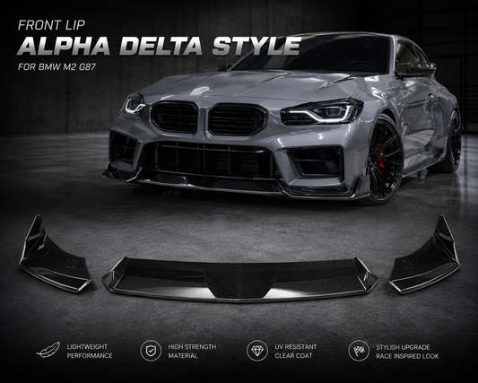 Real dry carbon fiber Alpha Delta style Front lip splitter for BMW M2 (G87)