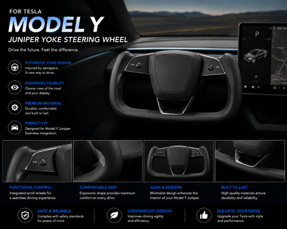 Yoke Steering Wheel for Tesla Model Y (2025+ Juniper)/ Model 3 Highland (2024+))