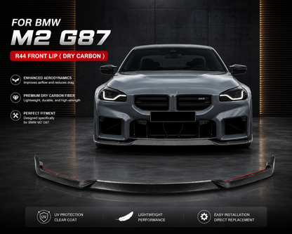 Real dry carbon fiber Front lip splitter R44 Style for BMW M2 (G87)