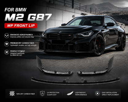 Real dry carbon fiber MP Style Front lip splitter for BMW M2 (G87)