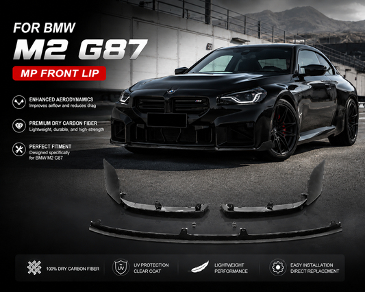 Real dry carbon fiber MP Style Front lip splitter for BMW M2 (G87)