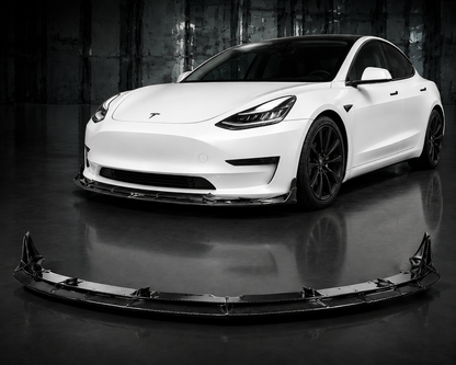 Real Dry Carbon Fiber Front Lip for Tesla Model 3 2017-2023