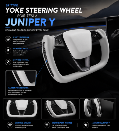 Yoke Steering Wheel for Tesla Model Y (2025+ Juniper)/ Model 3 Highland (2024+))