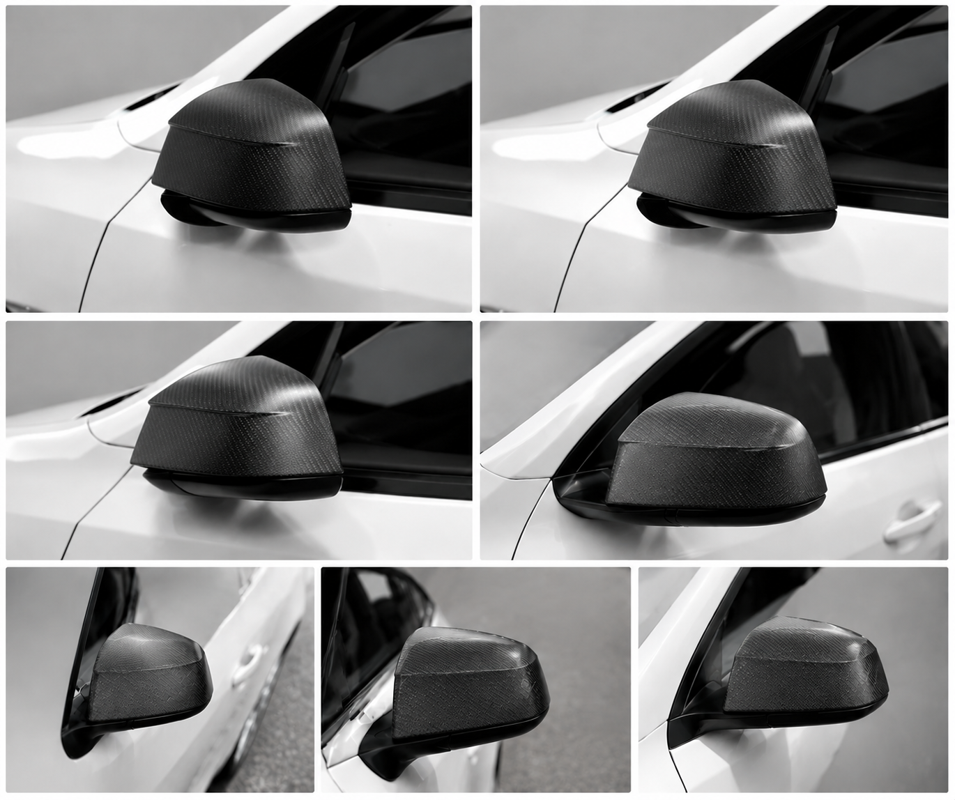 Real Dry Carbon Fiber Mirror Covers for Tesla Model Y & Model 3