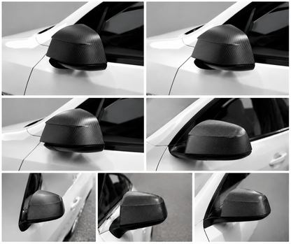 Real Dry Carbon Fiber Mirror Covers for Tesla Model Y & Model 3