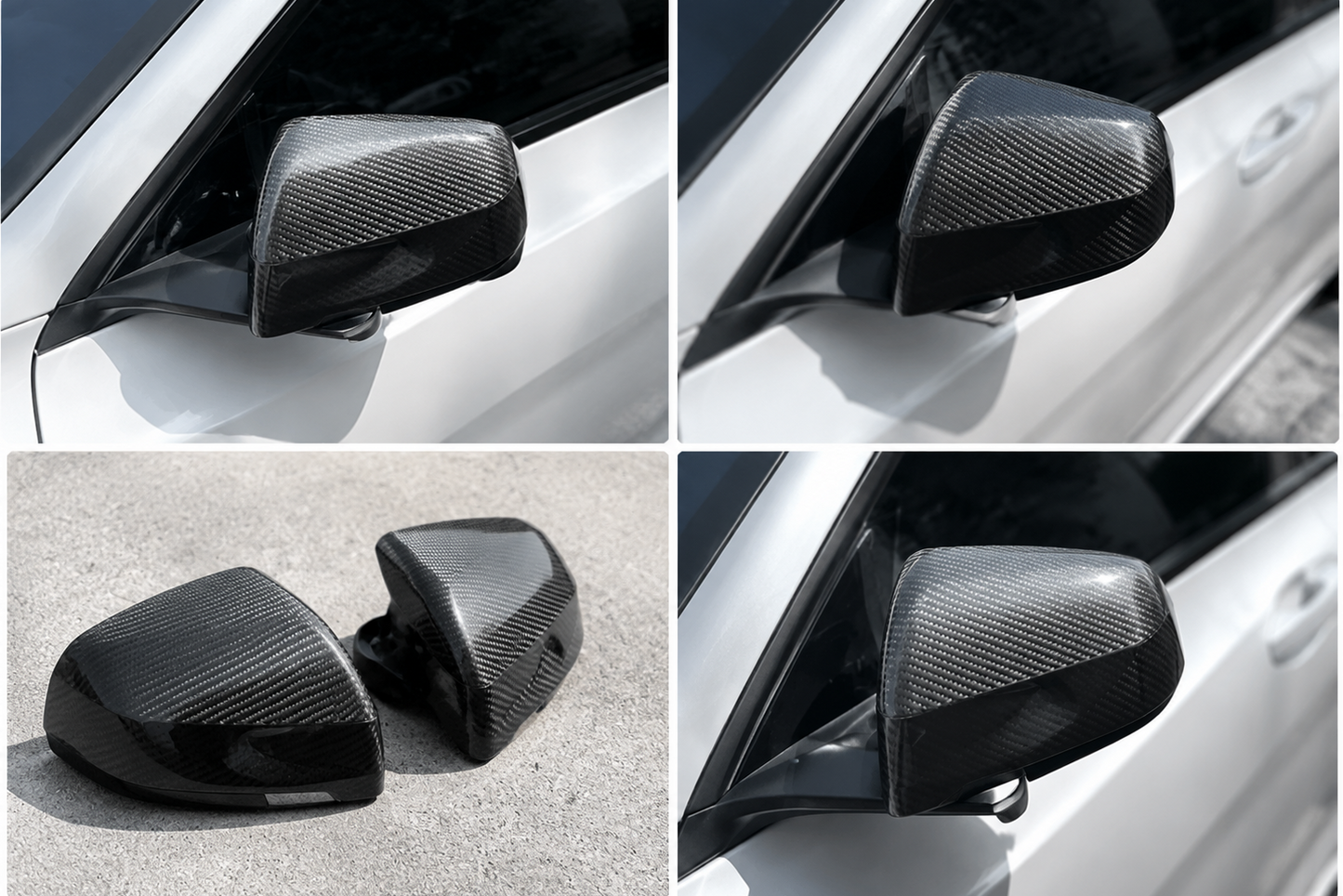 Real Dry Carbon Fiber Mirror Covers for Tesla Model Y & Model 3