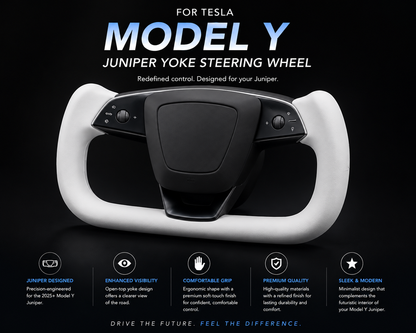 Yoke Steering Wheel for Tesla Model Y (2025+ Juniper)/ Model 3 Highland (2024+))