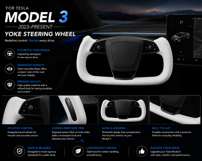 Yoke Steering Wheel for Tesla Model 3 (2023–Present)