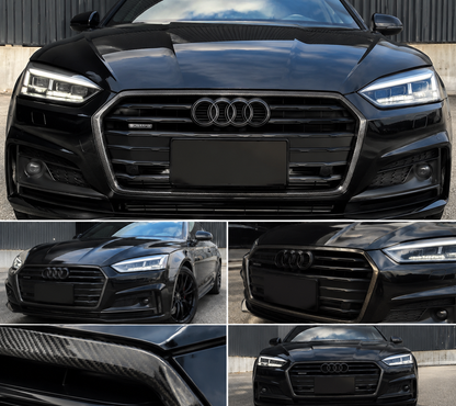 Real Dry Carbon Fiber Front Grill Frame for Audi A5 / S5 B9.5 (2020-2025)