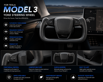 Yoke Steering Wheel for Tesla Model 3 (2023–Present)