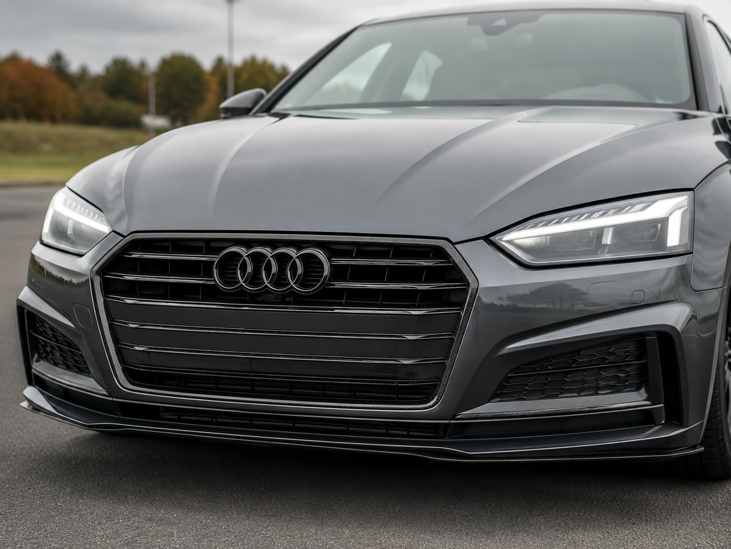 Real Dry Carbon Fiber Front Grill Frame for Audi A5 / S5 B9.5 (2020-2025)