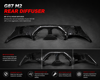 Real Dry Carbon Fiber MP Style Rear Diffuser for BMW M2 (G87)