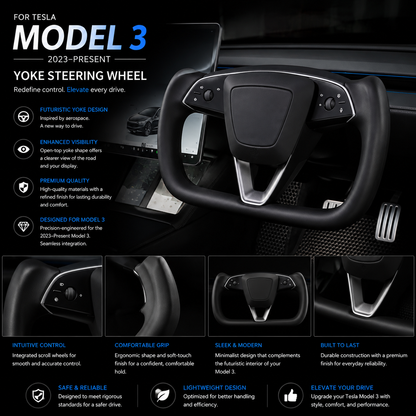 Yoke Steering Wheel for Tesla Model 3 (2023–Present)